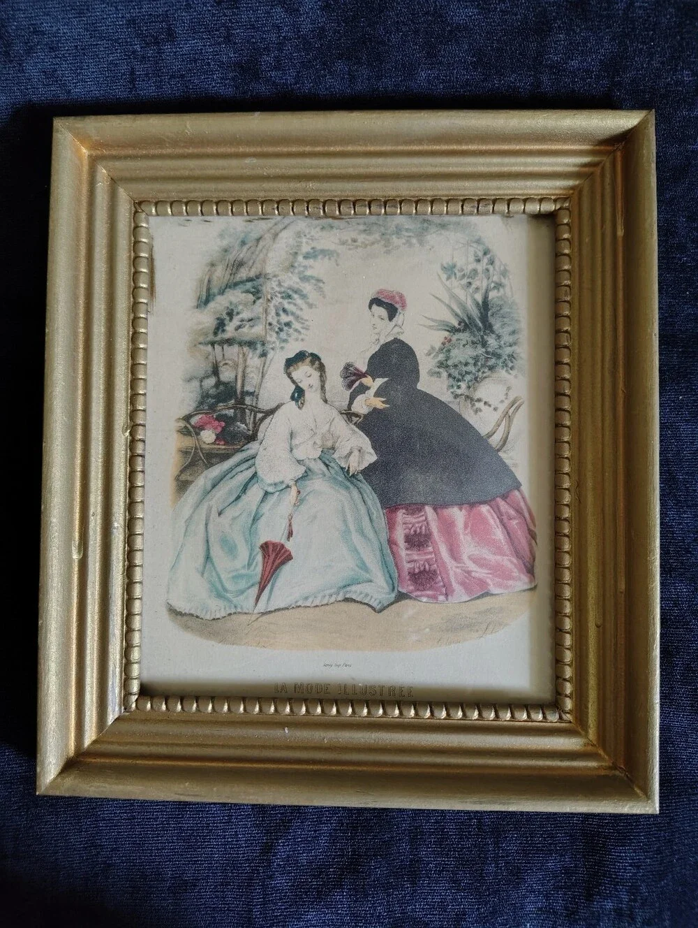 Vtg.  Pair -La Mode Illustree Victorian French Fashion Prints By Eloise Colin